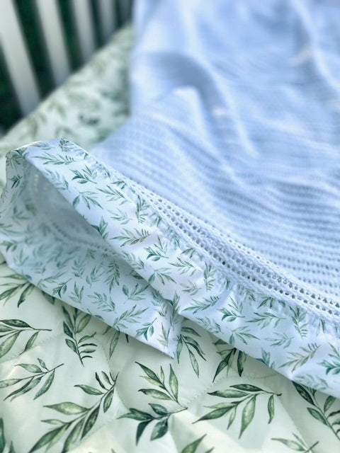 Cellular Baby Blanket - Linen Leaves