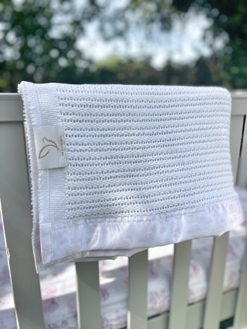 Cellular Baby Blanket - Spring Toile Pink