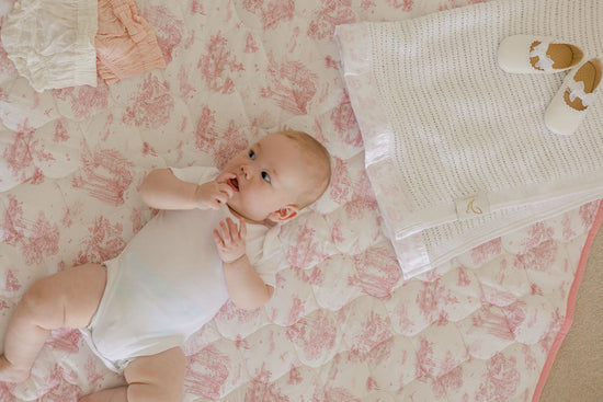 Spring Toile Pink Quilted Playmat