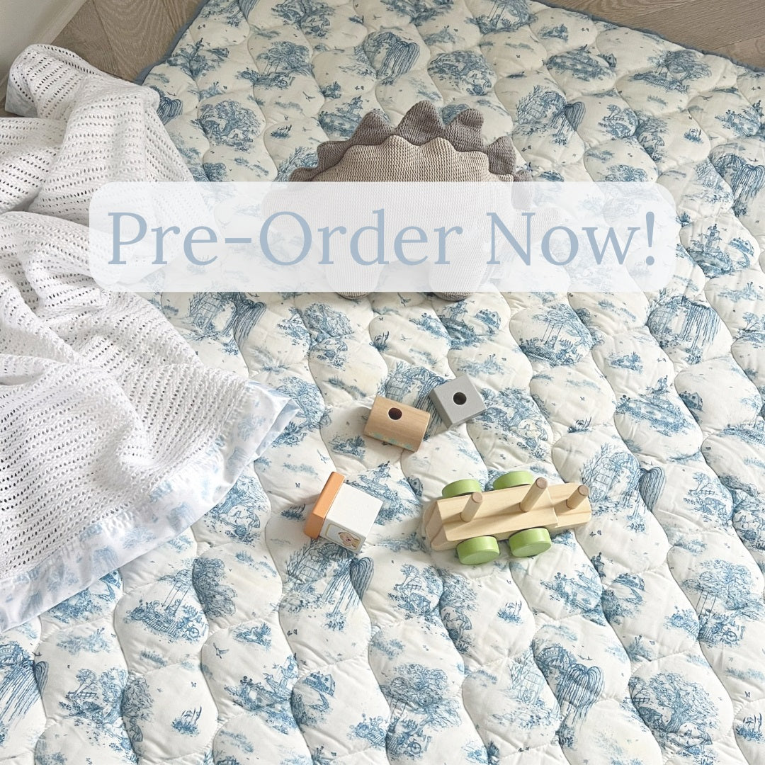 Spring Toile Blue Quilted Playmat