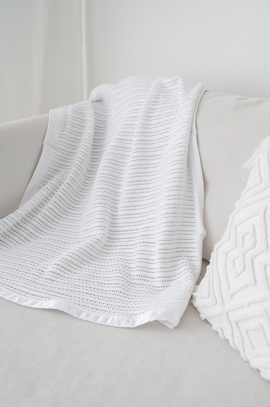 Cellular Baby Blanket - White Trim