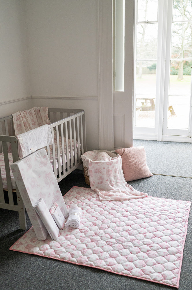 Spring Toile Pink Quilted Playmat