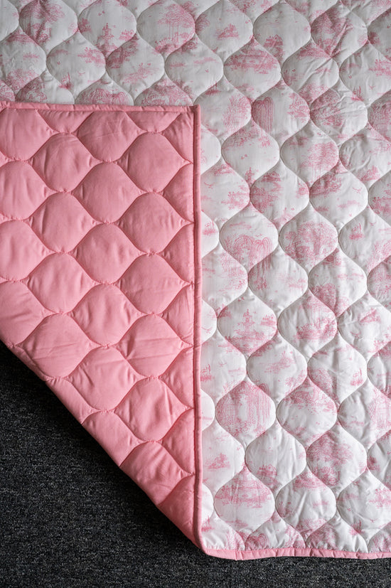 Spring Toile Pink Quilted Playmat