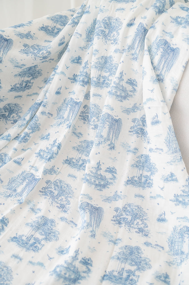 Spring Toile Blue X-Large Muslin Swaddle  Swaddle Blankets – The Gilded  Bird US