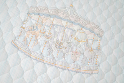 Carousel Blue Stripe Quilted Playmat